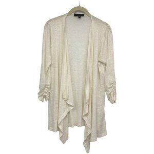 Karen Kane Linen Cream Waterfall Open Cardigan size S
